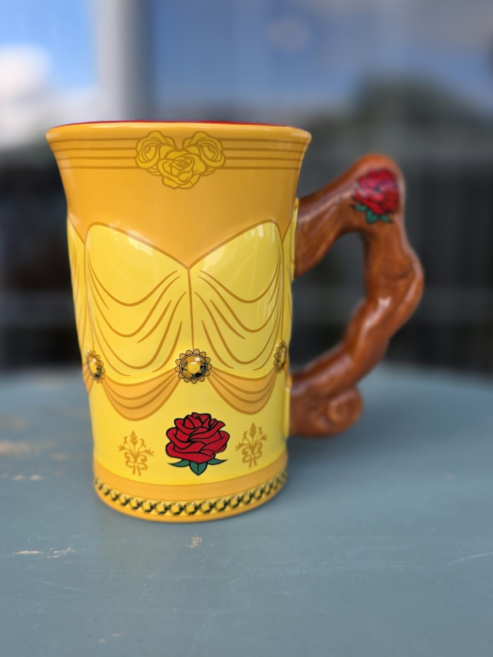 Disney Parks Belle Beauty and the Beast Rose Handle Mug